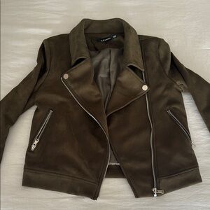 Olive Green Suede Jacket
